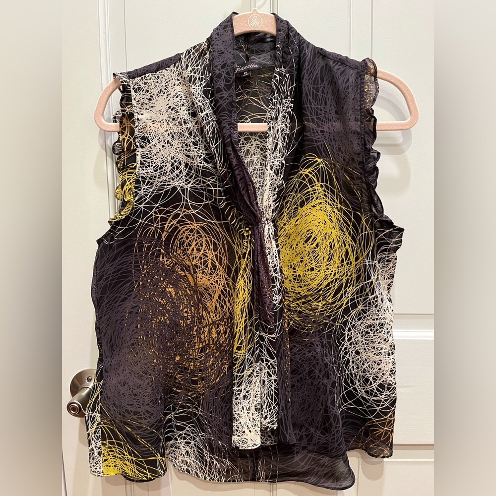 Gianetta printed sleeveless blouse, size PL
